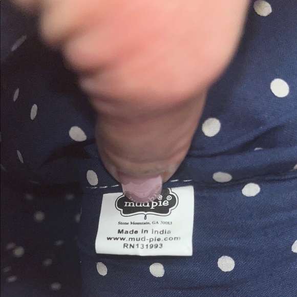 Mud Pie Miller Canvas and faux Leather Clutch/ makeup/ pouch - Picture 7 of 12